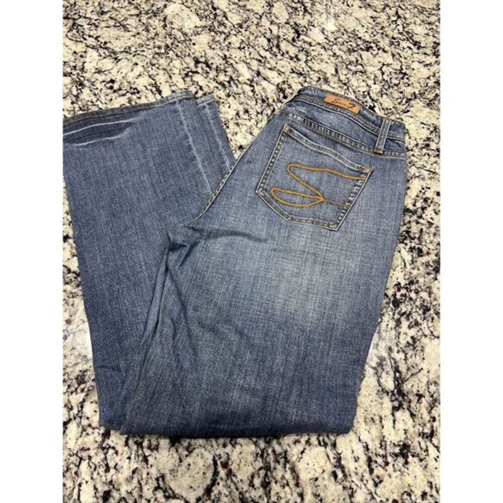 NEW Seven Jeans Womens 14‎ Slim Fit Boot Cut Denim Blue Pants Ladies